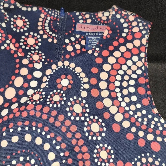 Vineyard‎ Vines Girls Navy Blue Confetti Dress 8 - Picture 3 of 4